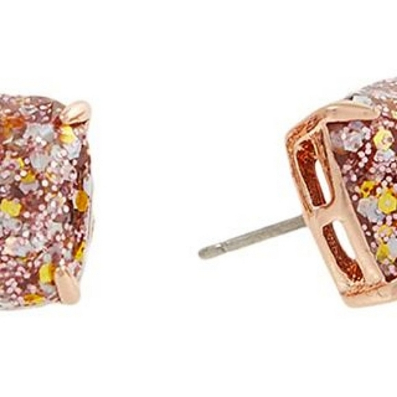 NEW Kate Spade Mini Small Square Stud Earrings in Rose Gold - Picture 3 of 6